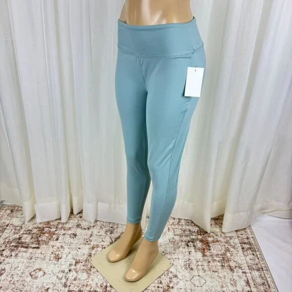 Women's Zenana Plus Size Wide Waistband Full Length Leggings Mint Green 3X - Picture 3 of 9